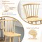 Set of 2 Rubber Wood Windsor Dining Chair Armless Sturdy Seat